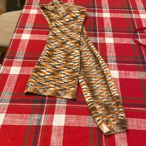 Brown, orange, and white scarf